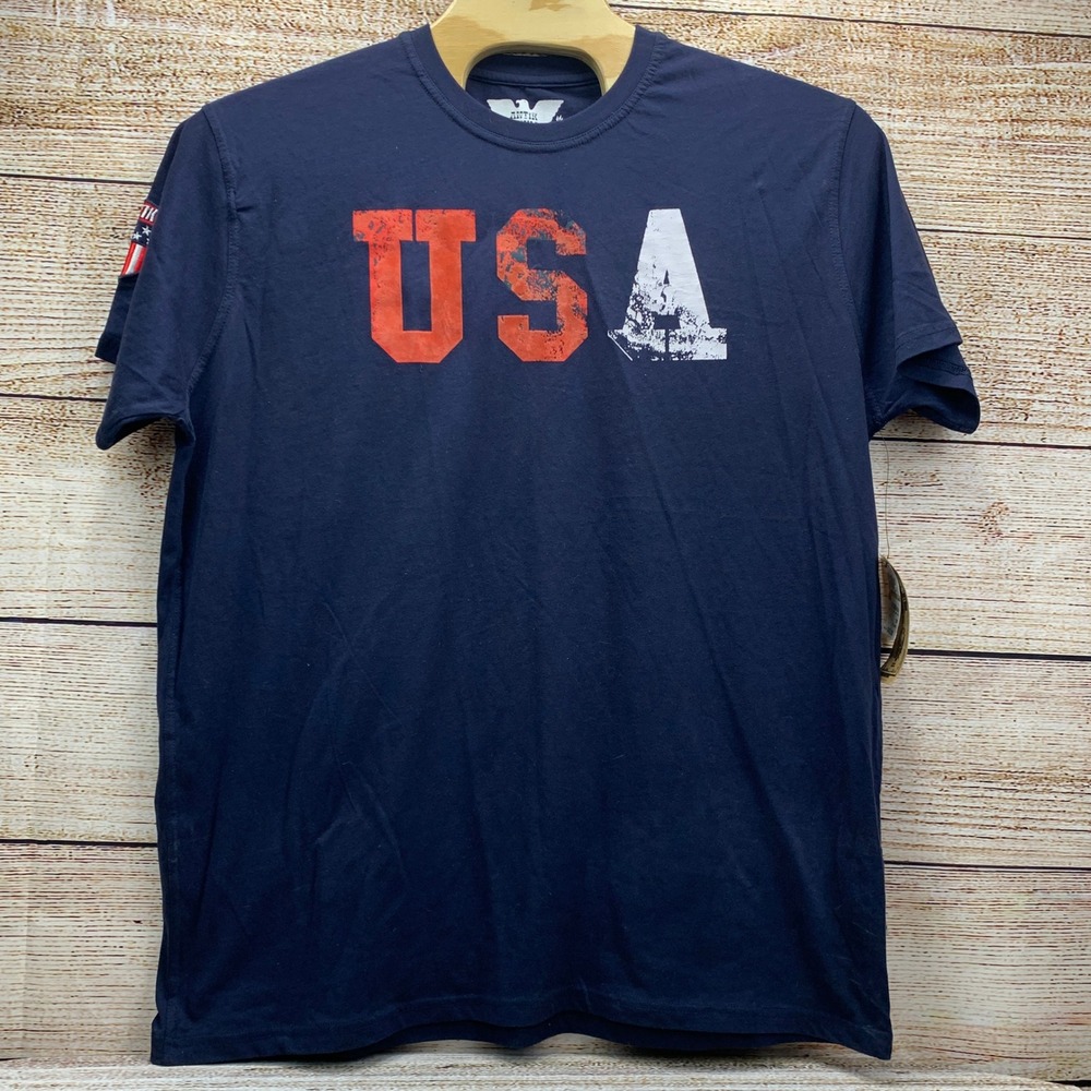 Antik Denim USA Graphic T-Shirt Patriotic Logo Tee Crew Neck [Size 4X Large] NWT